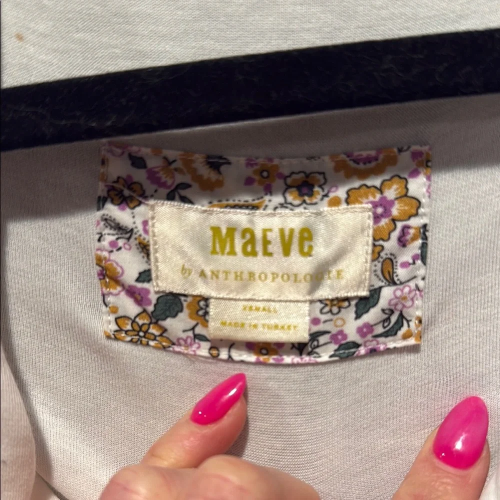 Maeve by Anthropologie Cotton Blend Crossover Wrap Top XSmall - Picture 2 of 3